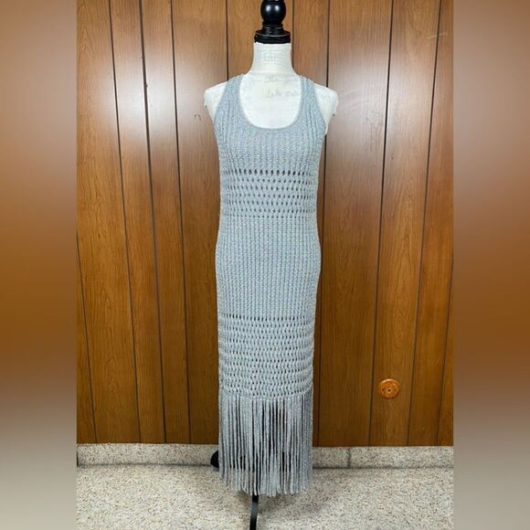 SIMKHAI Open-Stitch Fringe Maxi Dress size S - Picture 7 of 15